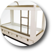 Image of Capital Bedding's Bunk Beds logo. The logo contains a picture of a metal bunk bed.