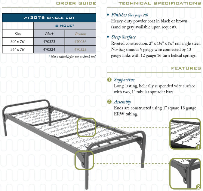 Metal Cot offered by Capital Bedding Company