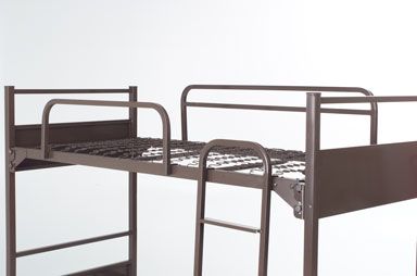 Picture of a bunk bed with all the different options and add ons that capital bedding offers